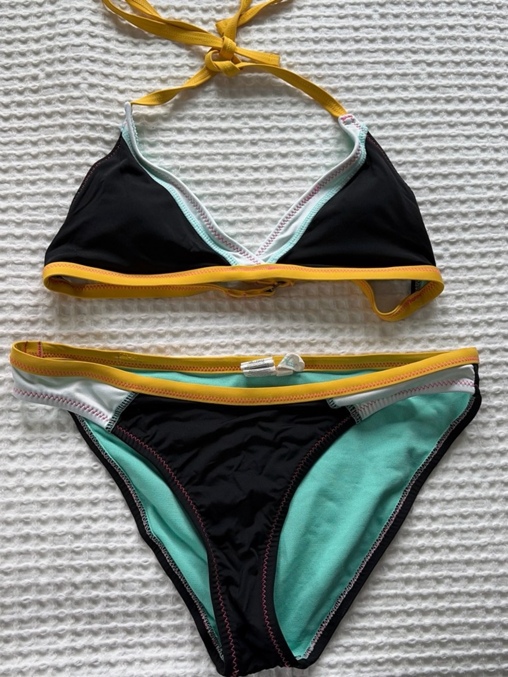 Hobie Black, Mint and Yellow One-Piece Style Swim Set